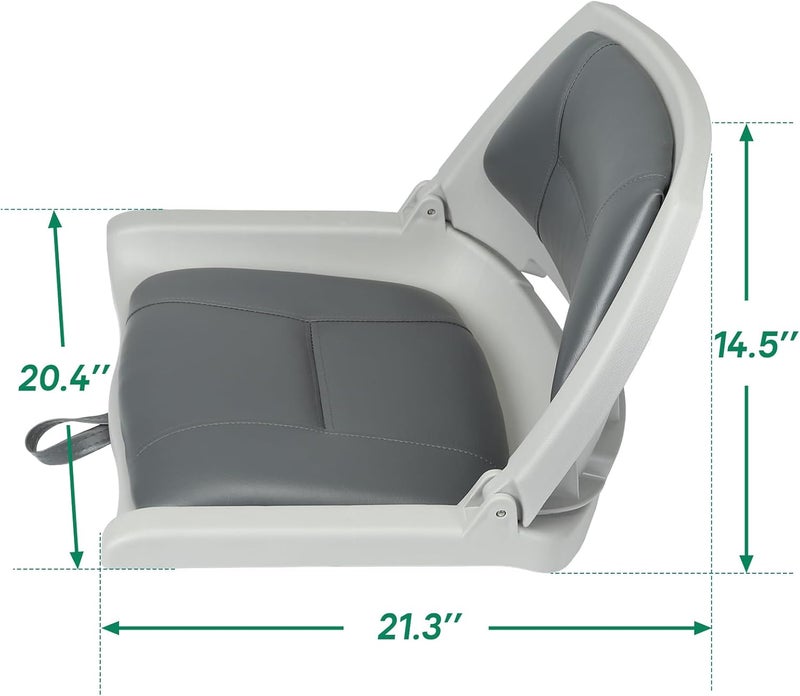 ERGOSEAT Folding Boat Seat Padded Folding Boat Chair with Backrest Marine BassJon Boat Seat - Image 3